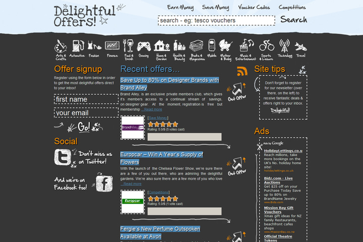 Delightful Offers website preview